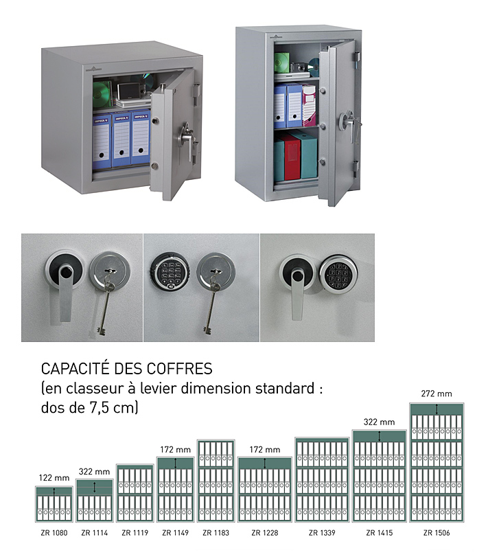 HARTMANN Protect Duo 123 Coffre-fort ignifuge 1 H - Serrure à clé et  électronique - Classe 0 - 123 L